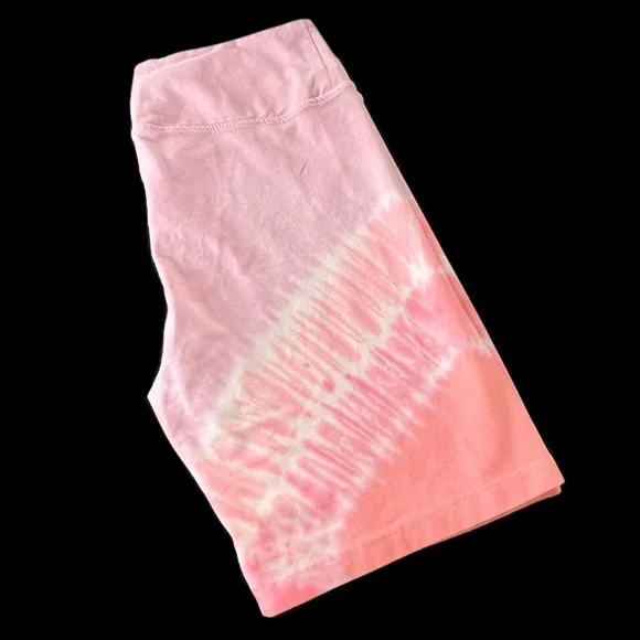 Loft Lou & Grey Biker, Yoga, Workout Shorts Pink Tie Dye Size L - Picture 5 of 8